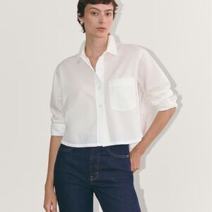 Everlane The Way-Short Shirt in Silky Cotton, Button Down.